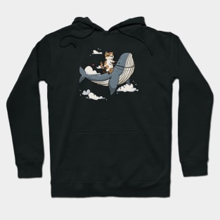 Flying on a whale Hoodie